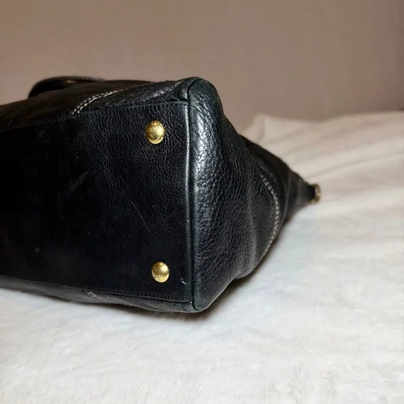 Coach Hamilton Large Black Leather Satchel Bag F12444 - Picture 10 of 11